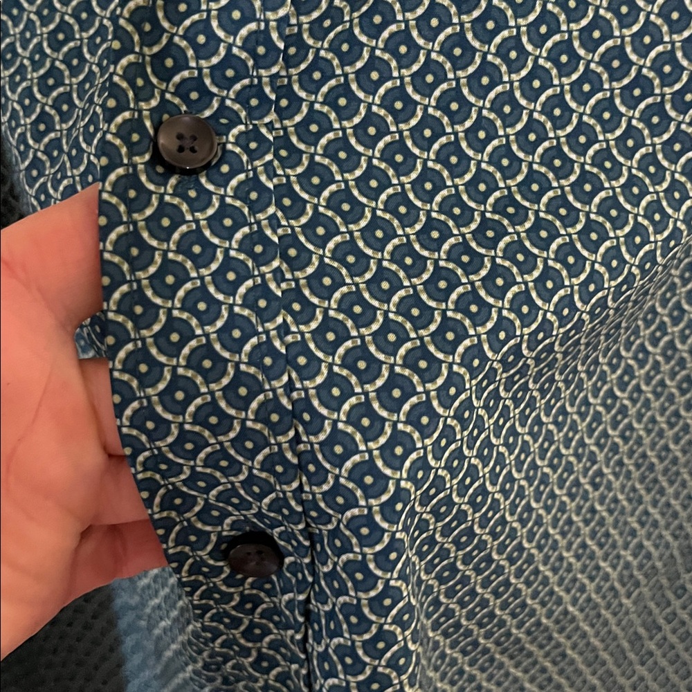 Pronto Uomo Teal Patterned Button Down Shirt NWT - image 6